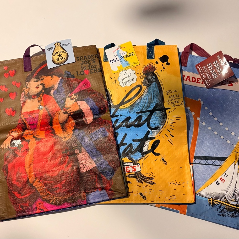 12 Trader Joe’s Reusable Grocery Bags Set - Picture 4 of 5